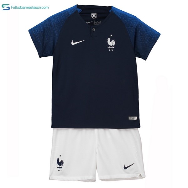 Camiseta Francia 1ª Niños 2018 Azul